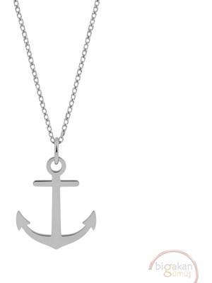 Bigakan Çapa Taşsız Model 925 Ayar Gümüş Kadın Kolye