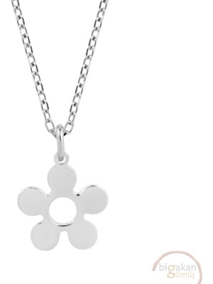 Bigakan Çiçek Taşsız Model 925 Ayar Gümüş Kadın Kolye