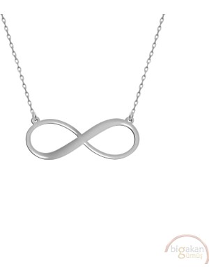 Bigakan Sonsuzluk Taşsız Model 925 Ayar Gümüş Kadın Kolye