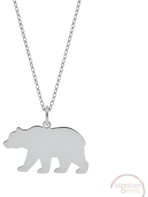 Bigakan Ayı Kutup Ayısı Taşsız Model 925 Ayar Gümüş Kadın Kolye