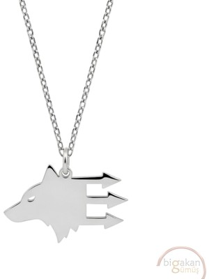 Bigakan Kazak Türkleri Sembolü Taşsız Model 925 Ayar Gümüş Kadın Kolye