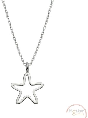 Bigakan Deniz Yıldızı Taşsız Model 925 Ayar Gümüş Kadın Kolye