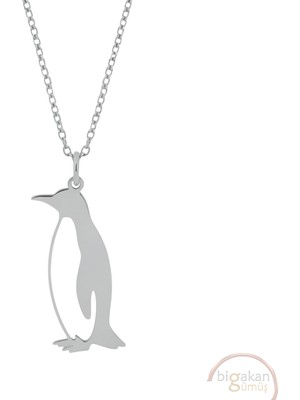 Bigakan Penguen Taşsız Model 925 Ayar Gümüş Kadın Kolye
