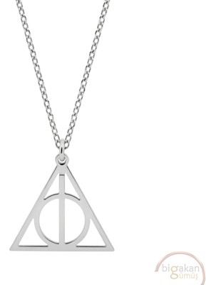 Bigakan Harry Poter Sembolü Üçgen Görünmezlik Pelerini Taşsız Model 925 Ayar Gümüş Kadın Kolye