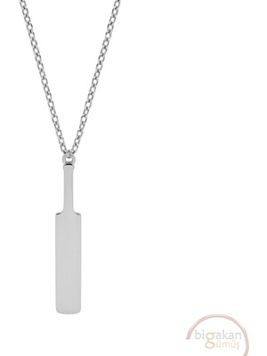 Bigakan Beyzbol Sopası Taşsız Model 925 Ayar Gümüş Kadın Kolye