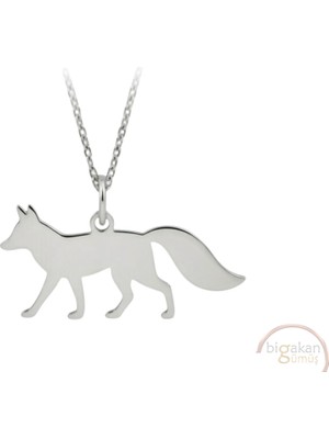 Bigakan Tilki Taşsız Model 925 Ayar Gümüş Kadın Kolye
