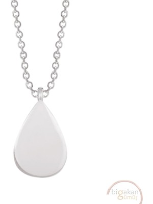 Bigakan Damla Taşsız Model 925 Ayar Gümüş Kadın Kolye