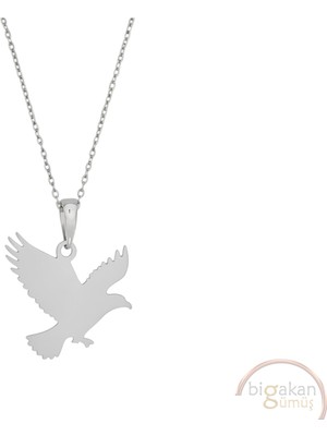 Bigakan Kartal Beşiktaş Taşsız Model 925 Ayar Gümüş Kadın Kolye