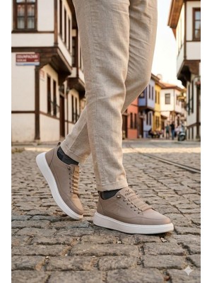 Fort Lukas Noka Rahat Hafif Lastik Bağcıklı Keten Sneaker Erkek Ayakkabı
