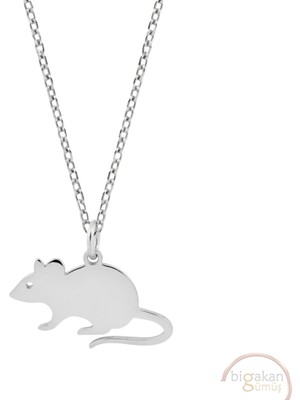 Bigakan Fare Taşsız Model 925 Ayar Gümüş Kadın Kolye