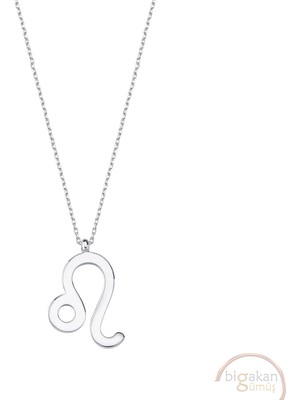 Bigakan Aslan Burcu Sembol Taşsız Model 925 Ayar Gümüş Kadın Kolye