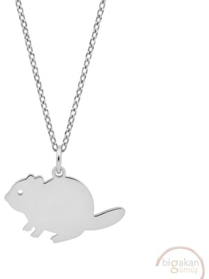 Bigakan Sincap Taşsız Model 925 Ayar Gümüş Kadın Kolye