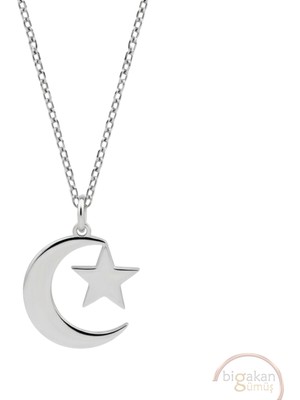 Bigakan Islam Sembölü Taşsız Model 925 Ayar Gümüş Kadın Kolye