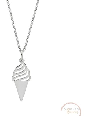 Bigakan Dondurma Taşsız Model 925 Ayar Gümüş Kadın Kolye