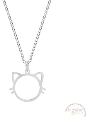 Bigakan Hello Kitty Taşsız Model 925 Ayar Gümüş Kadın Kolye