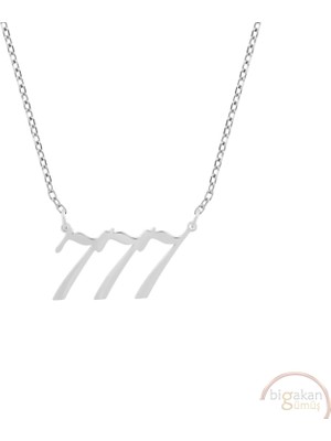 Bigakan 777 Şans Kolyesi Taşsız Model 925 Ayar Gümüş Kadın Kolye