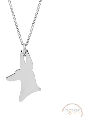 Bigakan Köpek Taşsız Model 925 Ayar Gümüş Kadın Kolye