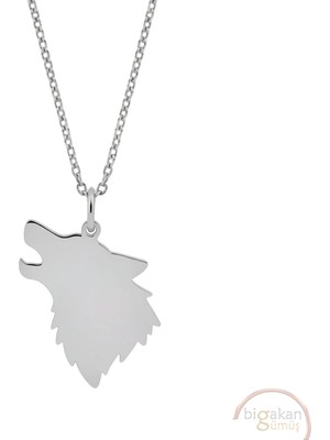 Bigakan Uluyan Kurt Taşsız Model 925 Ayar Gümüş Kadın Kolye