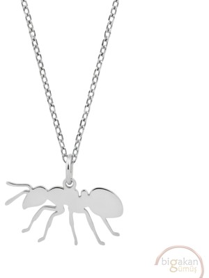 Bigakan Karınca Taşsız Model 925 Ayar Gümüş Kadın Kolye