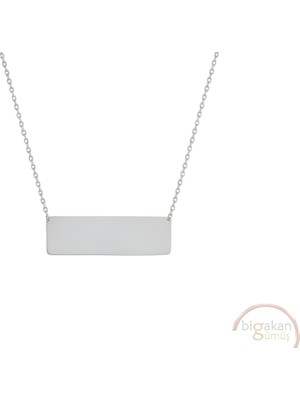 Bigakan Diktörgen Tasarın Sade Taşsız Model 925 Ayar Gümüş Kadın Kolye