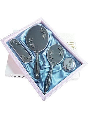 Ceyyiz Saraylı Silver Papatya Ayna Fırça Takımı 101