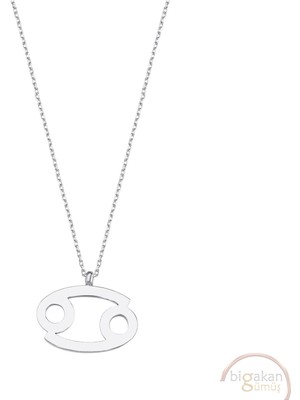 Bigakan Yengeç Burç Astroloji Taşsız Model 925 Ayar Gümüş Kadın Kolye