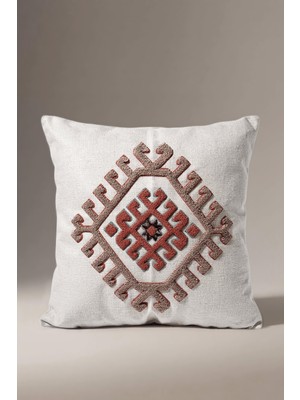 Aryada Punch Nakışlı Etnik Kilim Desenli Kırlent Kılıfı