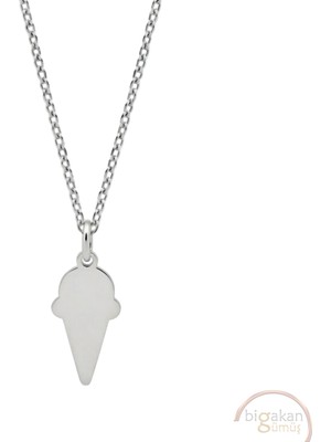 Bigakan Dondurma Taşsız Model 925 Ayar Gümüş Kadın Kolye