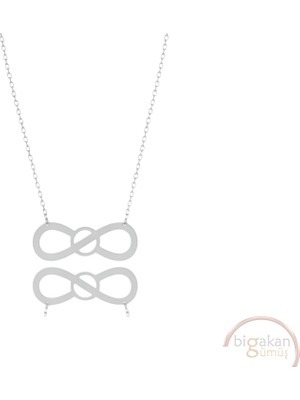 Bigakan Sonsuzluk Kör Düğüm Taşsız Model 925 Ayar Gümüş Kadın Kolye