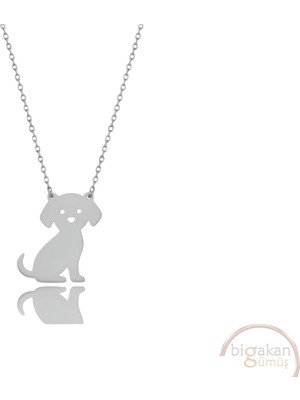 Bigakan Yavru Köpek Taşsız Model 925 Ayar Gümüş Kadın Kolye