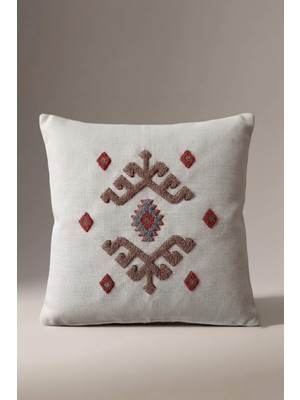 Aryada Punch Nakışlı Etnik Kilim Desenli Kırlent Kılıfı