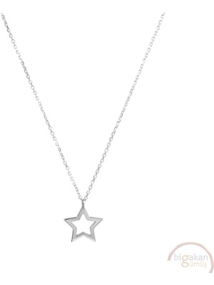 Bigakan Yıldız Minimal Taşsız Model 925 Ayar Gümüş Kadın Kolye