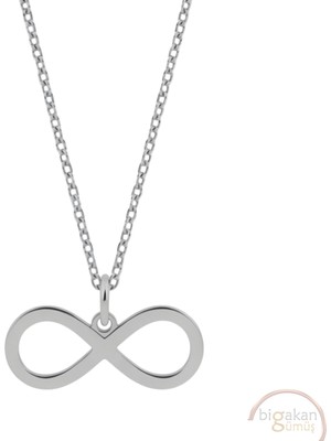 Bigakan Sonsuzluk Sembolü Taşsız Model 925 Ayar Gümüş Kadın Kolye