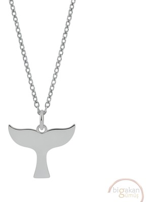 Bigakan Balina Kuyruğu Taşsız Model 925 Ayar Gümüş Kadın Kolye