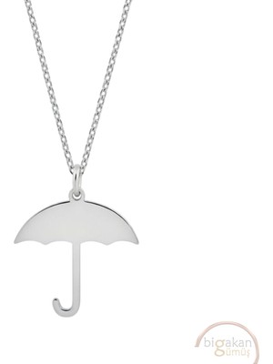 Bigakan Şemsiye Taşsız Model 925 Ayar Gümüş Kadın Kolye