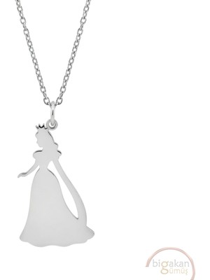 Bigakan Prenses Sindirella Taşsız Model 925 Ayar Gümüş Kadın Kolye