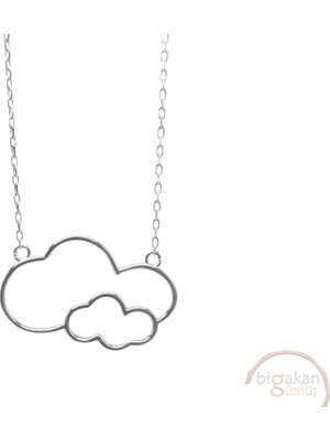 Bigakan Bulut Aile Taşsız Model 925 Ayar Gümüş Kadın Kolye