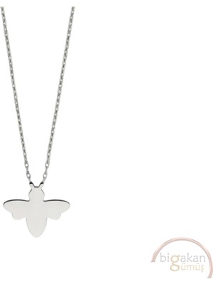 Bigakan Arı Böcek Taşsız Model 925 Ayar Gümüş Kadın Kolye