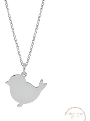 Bigakan Serçe Taşsız Model 925 Ayar Gümüş Kadın Kolye