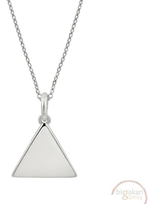 Bigakan Üçgen Taşsız Model 925 Ayar Gümüş Kadın Kolye