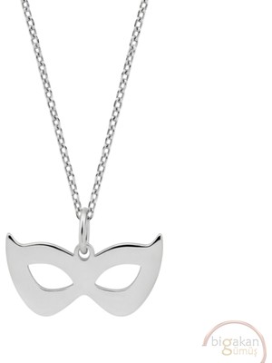 Bigakan Maske Taşsız Model 925 Ayar Gümüş Kadın Kolye