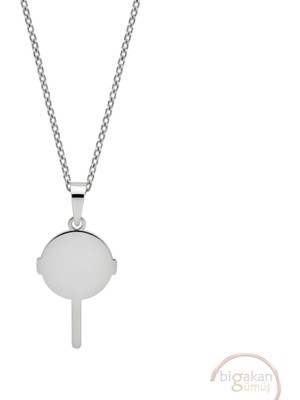 Bigakan Lolipop Şeker Taşsız Model 925 Ayar Gümüş Kadın Kolye