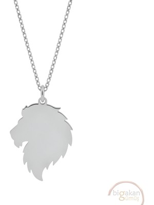 Bigakan Aslan Galatasaray Taşsız Model 925 Ayar Gümüş Kadın Kolye