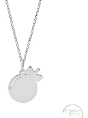 Bigakan Bomba Taşsız Model 925 Ayar Gümüş Kadın Kolye