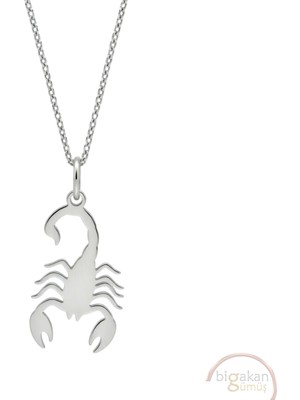 Bigakan Akrep Figürü Taşsız Model 925 Ayar Gümüş Kadın Kolye