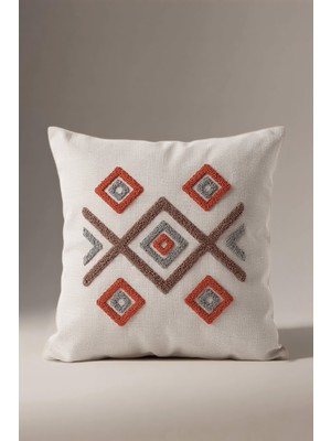 Aryada Punch Nakışlı Etnik Kilim Desenli Kırlent Kılıfı
