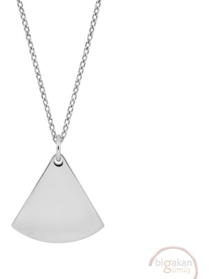 Bigakan Pizza Dilimi Taşsız Model 925 Ayar Gümüş Kadın Kolye