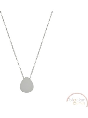 Bigakan Damla Modelli Taşsız Model 925 Ayar Gümüş Kadın Kolye