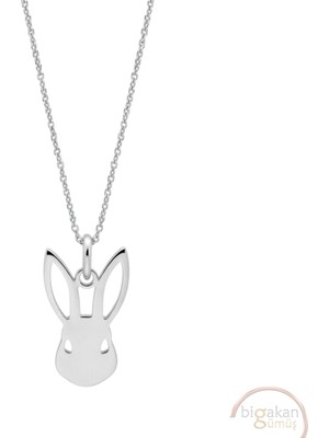 Bigakan Tavşan Bugsbunny Taşsız Model 925 Ayar Gümüş Kadın Kolye