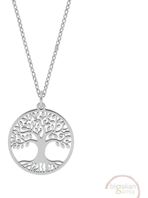 Bigakan Hayat Yaşam Ağacı Taşsız Model 925 Ayar Gümüş Kadın Kolye